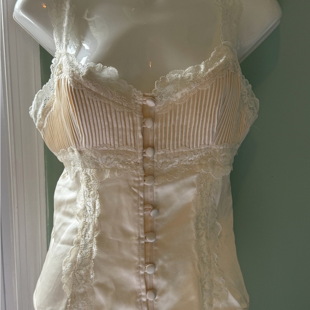 Princess Polly Cream Lace Detail Top